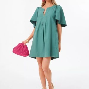 Pomanders Place Green Finley Flutter Sleeve Dress